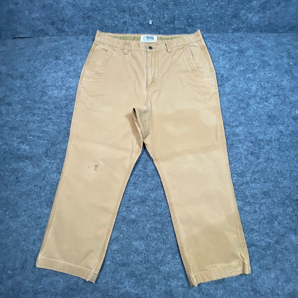 Mountain Khakis Jackson Hole Wyoming Tan Canvas Work Pants Mens 38x30 (27 Ins)